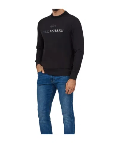 Paul & Shark Logo-print Long-sleeve Sweatshirt In Black