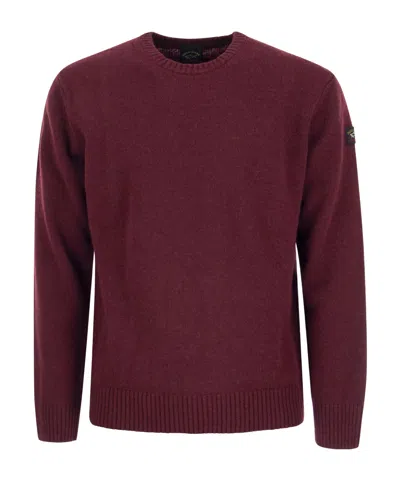 Paul & Shark Round Neck Sweater In Red