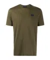 Paul & Shark Ribbed Crew-neck T-shirt In Cotton In Green