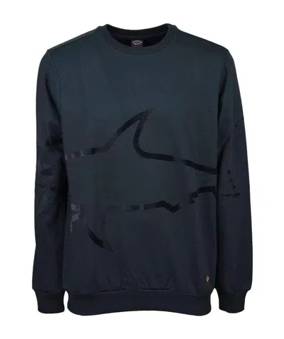 Paul & Shark Round-necked Logo Sweater In Black