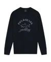 Paul & Shark Round-necked Logo Sweater In Black