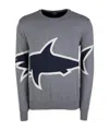 Paul & Shark Round-necked Logo Sweater In Gray