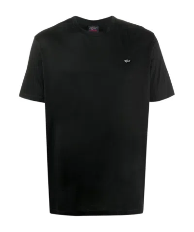 Paul & Shark Round-necked Logo T-shirt In Black