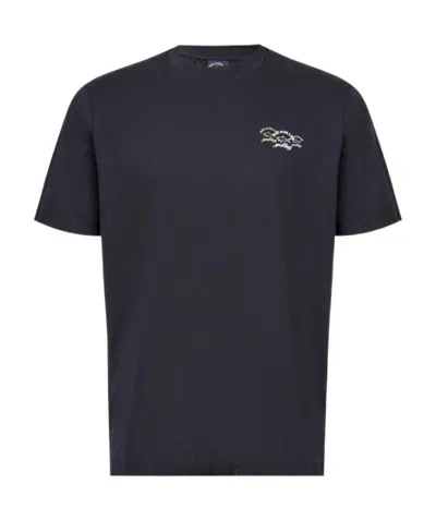 Paul & Shark Round-necked Logo T-shirt In Black