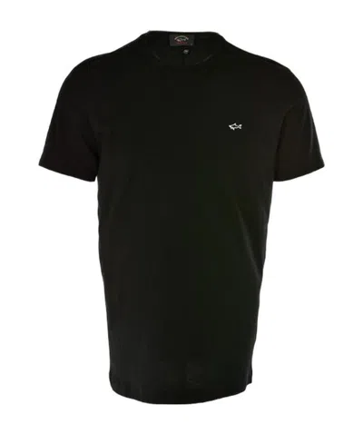 Paul & Shark Round-necked Logo T-shirt In Black