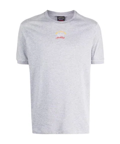 Paul & Shark Round-necked Logo T-shirt In White