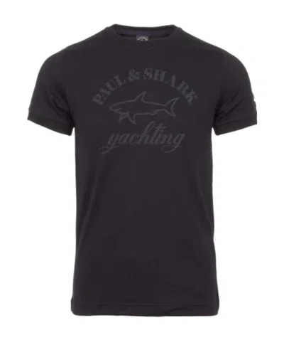 Paul & Shark Round-necked T-shirt In Black