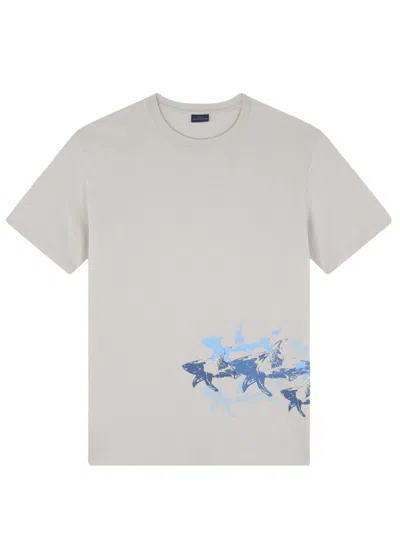 PAUL & SHARK SAND BEIGE LOGO-PRINT T-SHIRT
