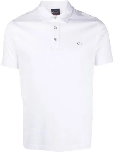 Paul & Shark 'save The Sea' Polo Shirt In White