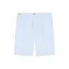 Paul & Shark Bermuda In Cotone Seersucker In Bianco Righe Azzurre