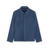 Paul & Shark Shacket In Suede Aqualeather In Avio