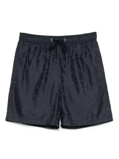 Paul & Shark Shark-motif Swim Shorts In Blue