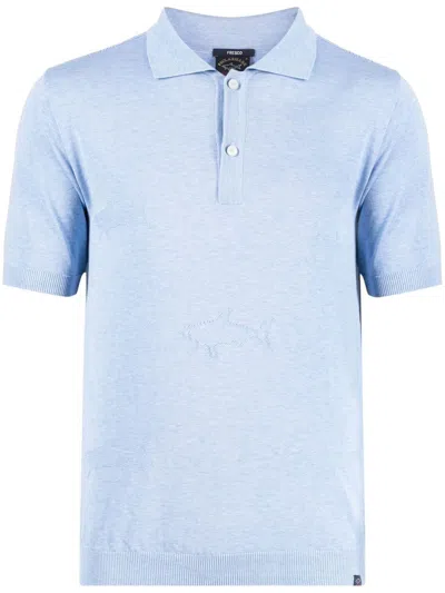 Paul & Shark Logo Embroidered Polo Shirt In Blue