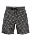 Paul & Shark Shark-print Swim Shorts In 黑色