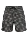 Paul & Shark Shark-print Swim Shorts In Black
