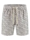 Paul & Shark Shark-print Swim Shorts In Neutrals
