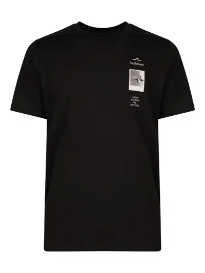 Paul & Shark Shark Print T-shirt In Black