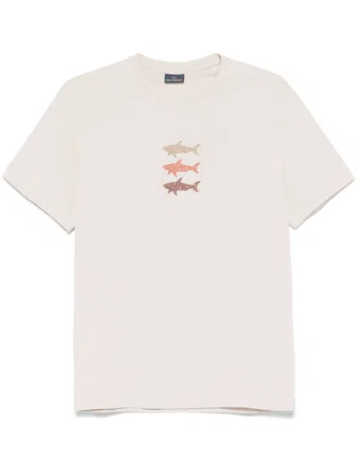 Paul & Shark Shark-print T-shirt In Neutrals