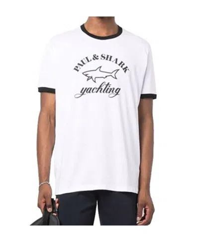 Paul & Shark Shark Printed T-shirt In White
