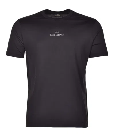 Paul & Shark Short Sleeve Silver Centre Logo T Shirt Black