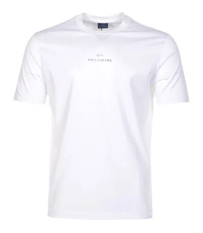Paul & Shark Short Sleeve Silver Centre Logo T Shirt White