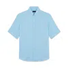 Paul & Shark Camicia In Lino A Manica Corta In Acqua Marina