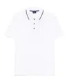 Paul & Shark Double Piqué Cotton Polo With Striped Details In White