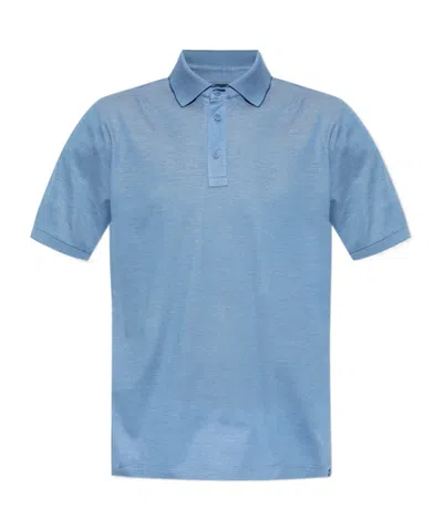 Paul & Shark Short-sleeves Cotton Polo Shirt In Blue