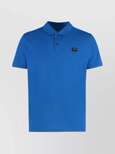 Paul & Shark Side-slit Hemline Polo Shirt In Blue