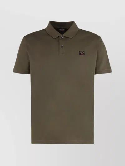 Paul & Shark Side-slit Hemline Polo Shirt In Green