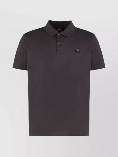 Paul & Shark Side-slit Hemline Polo Shirt In Grey