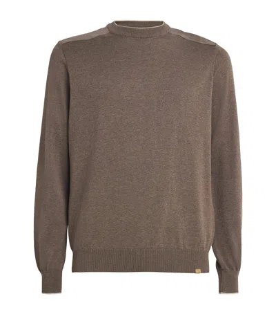 Paul & Shark Silk-cotton Sweater In Brown