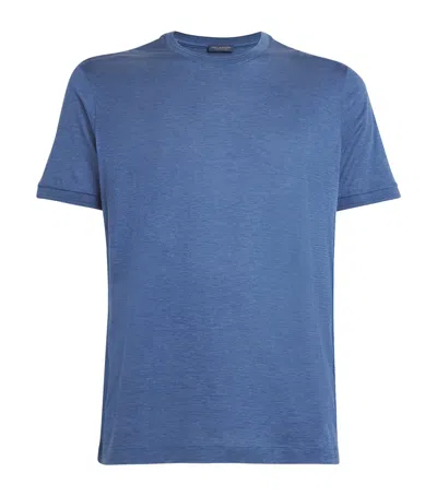 Paul & Shark Silk-cotton T-shirt In Blue