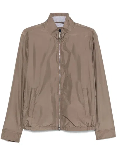Paul & Shark Silk Jacket In Green