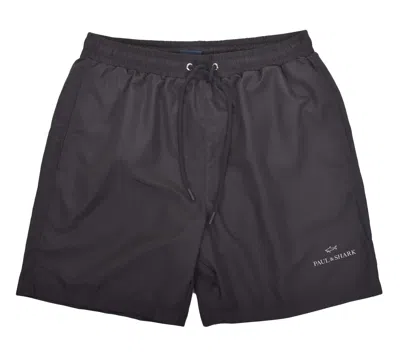 Paul & Shark Silver Logo Swim Shorts Black