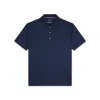 Paul & Shark Polo In Cotone Fine Piqué Con Dettagli In Lino In Blu