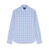 Paul & Shark Camicia In Popeline Di Cotone Soft Touch Con Motivo A Quadri In Tartan Bianco Azzurro Beige