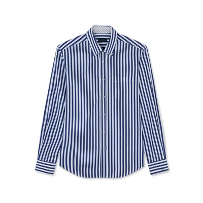 Paul & Shark Camicia In Popeline Di Cotone Soft Touch Con Motivo A Righe In Bianco Righe Blu