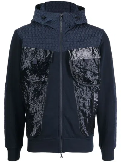 Paul & Shark Stand-up Collar Hooded Jacket In Blue