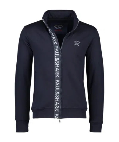 Paul & Shark Standing Collar Casual Jacket In Black