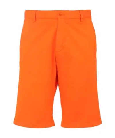 Paul & Shark Straight Tube Slim Shorts In Orange