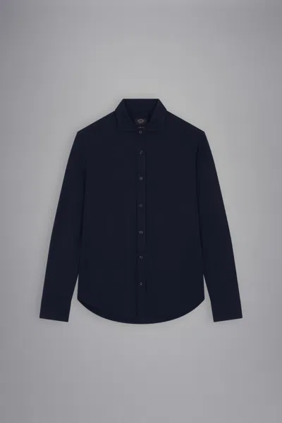 Paul & Shark Camicia In Cotone Stretch In Blu