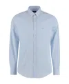 Paul & Shark Cotton Shirt With Buttoned Cuffs And Collar In Blue