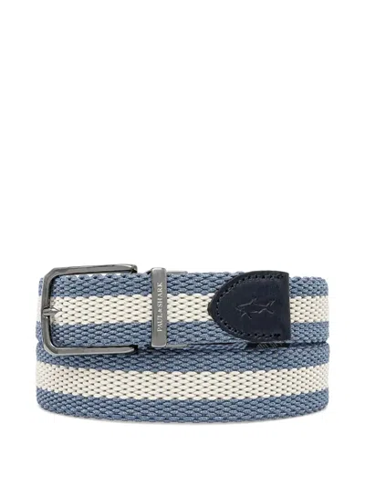 Paul & Shark Striped Belt In Blue