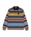 Paul & Shark Striped Long-sleeved Polo Shirt In Gray