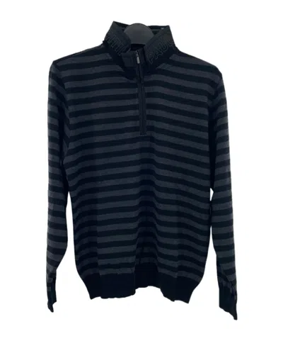 Paul & Shark Striped Long-sleeved Sweater In Black