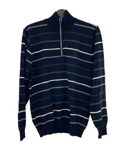 Paul & Shark Striped Long-sleeved Sweater In Black