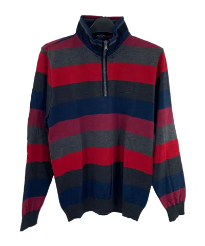 Paul & Shark Striped Long-sleeved Sweater In Black
