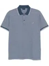 Paul & Shark Polo In Jaspé Piqué Cotton With Striped Pattern In Blue