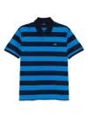 Paul & Shark Striped Cotton Polo Shirt In Blue
